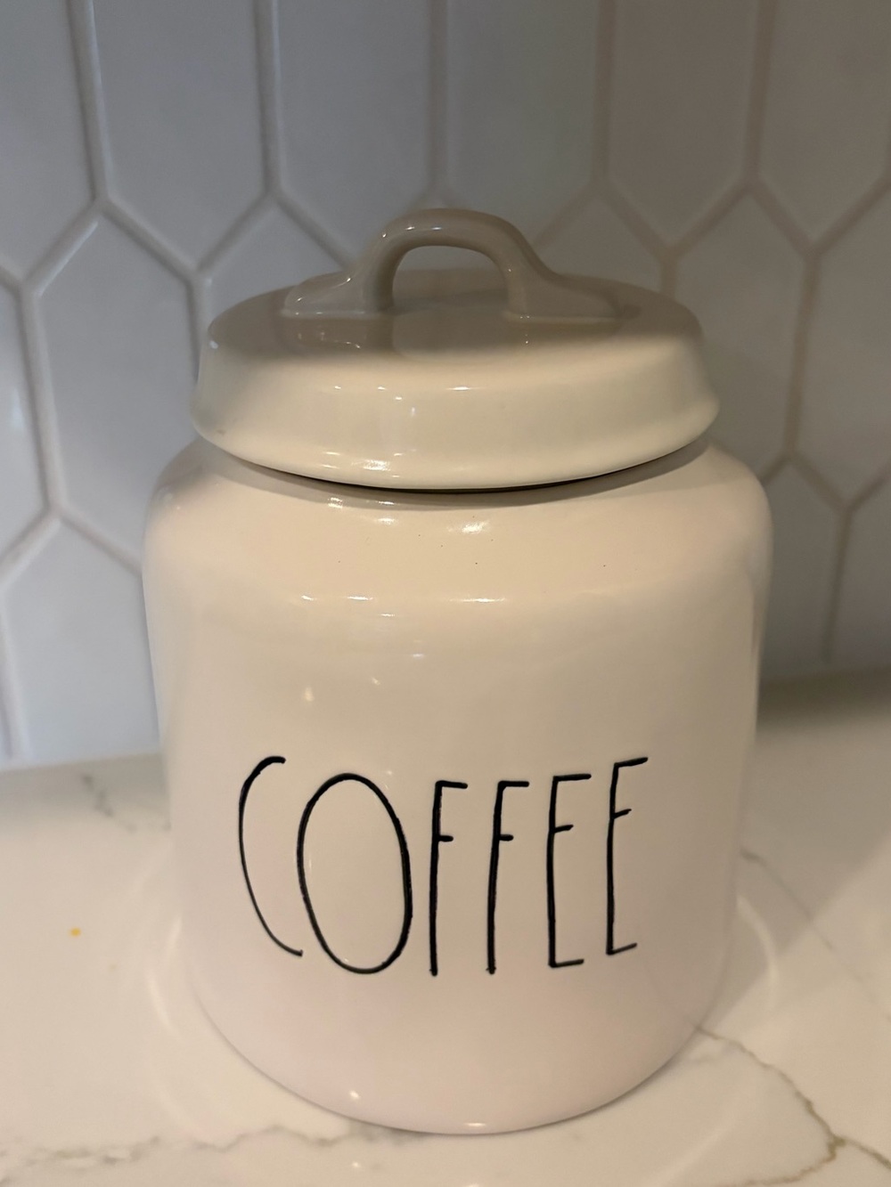 Rae Dunn Large Cream Ceramic COFFEE Canister with Black Lettering - Picture 7 of 14